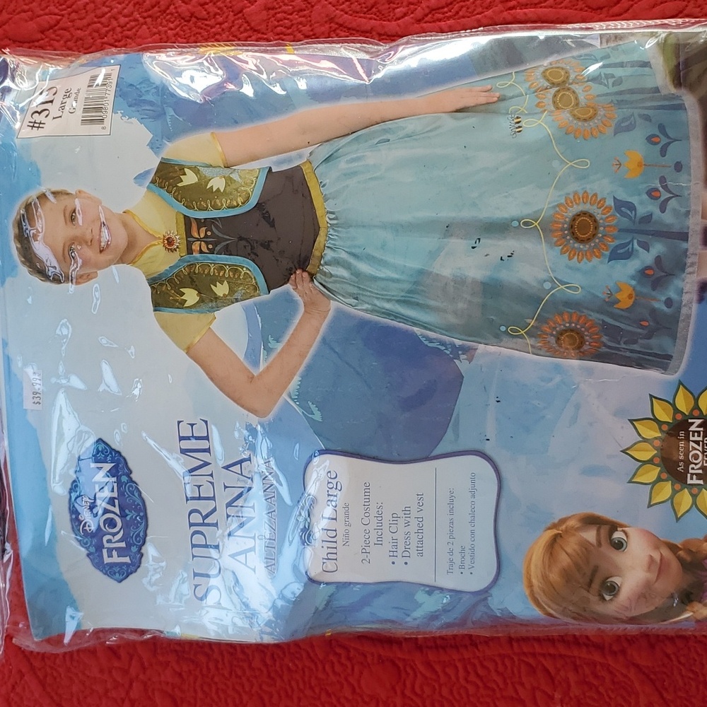 Supreme anna disney frozen fever dress child large halloween cosplay costume